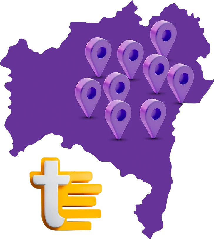 Mapa de cobertura da Tuxnet na Bahia